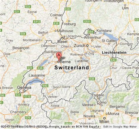 Bern on Map of Switzerland