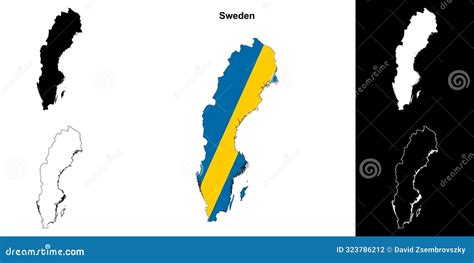 Sweden outline map stock illustration. Illustration of geography ...