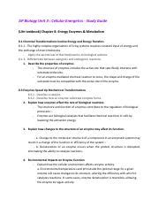 Unit 3 Study Guide AP Biology Pdf AP Biology Unit 3 Cellular