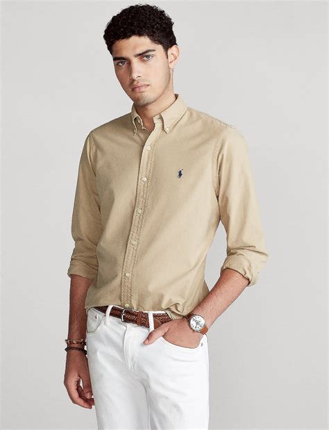 Polo Ralph Lauren Slim Fit Oxford Shirt Surrey Tan Kr Boozt