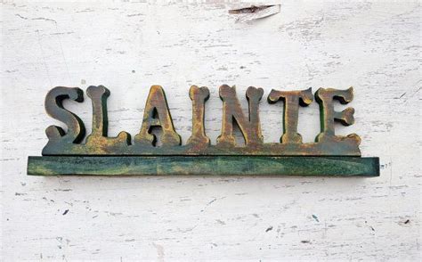 Slainte Sign Wood Bar Sign Irish Toast Gaelic Drinking Etsy Irish