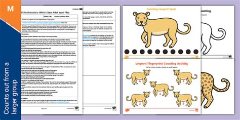 Eyfs Maths Counting Leopard S Spots Whole Class Activity Adult Input Plan And