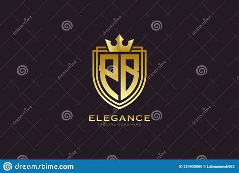 Initial Pb Elegant Luxury Monogram Logo Or Badge Template With Scrolls