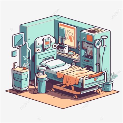 Icu Clipart Hospital Room In This Isometric Style Cartoon Vector Icu