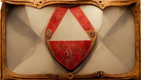 Un Escudo Rojo Con La Palabra Hyrule Foto Premium