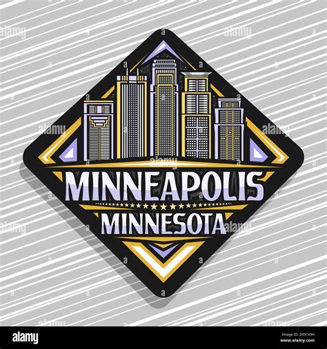 Vector logo for Minneapolis, decorative rhombus road sign with line ...