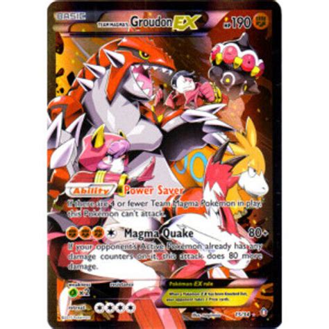 Moderately Played X Pokemon Team Magma S Groudon Ex Holo