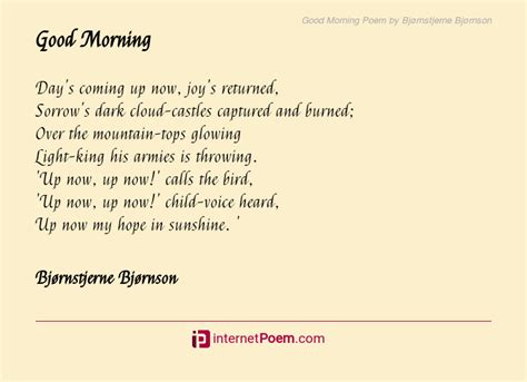 Good Morning Poem For Students