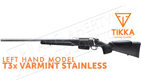 Tikka T3x Varmint Stainless Rifle, Left Handed - Various Calibers - Al ...