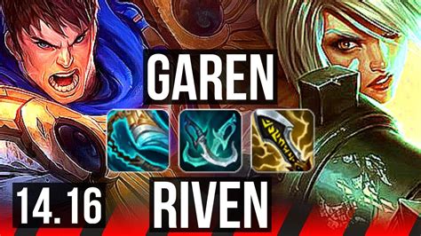 GAREN Vs RIVEN TOP 7 Solo Kills 66 Winrate Legendary EUW