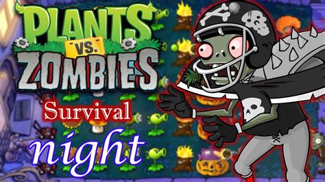 PVZ Survival Night Level Hard Plants Vs Zombies FHD YouTube