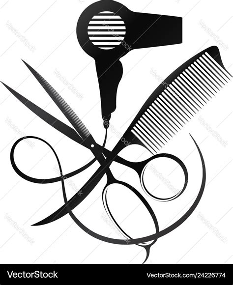 Scissors and comb design for a beauty salon Vector Image