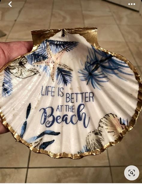 Pin On Beach Art In 2024 Scallop Shell Craft Oyster Shell Crafts