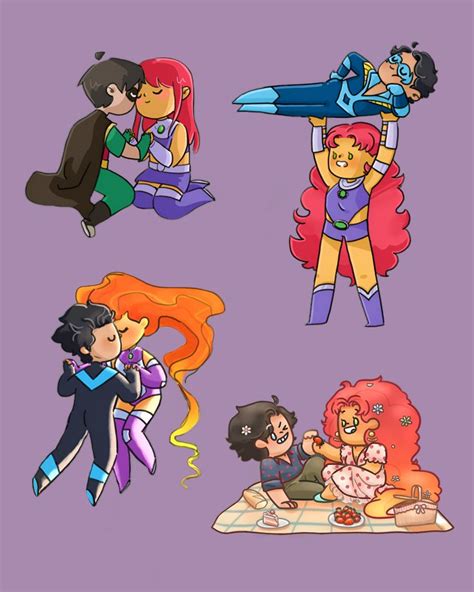 Nightwing And Starfire In 2024 Nightwing And Starfire Teen Titans