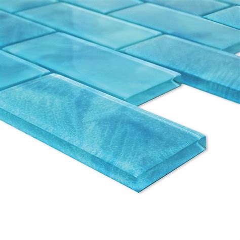 Aqua 2 X 4 Subway Tile Gs84896t7 Glass Pool Tile Aquablu Mosaics