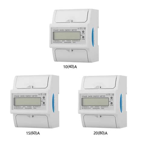 Din Rail Energy Meter 220V LCD Digital 1 Phase 2 Wire 4P DIN Rail