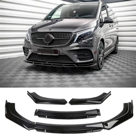 SCHWARZ GLANZ FRONT Spoiler Stoßstange Lippe für Mercedes V Klasse W447