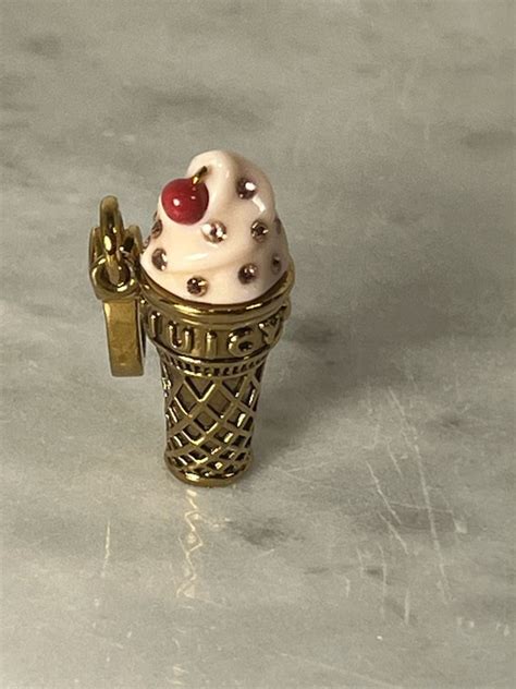 Vintage Juicy Couture Ice Cream Cone Charm Gem