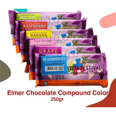 Jual Elmer Chocolate Compound Colour 250gr Coklat Blok Warna 250gr