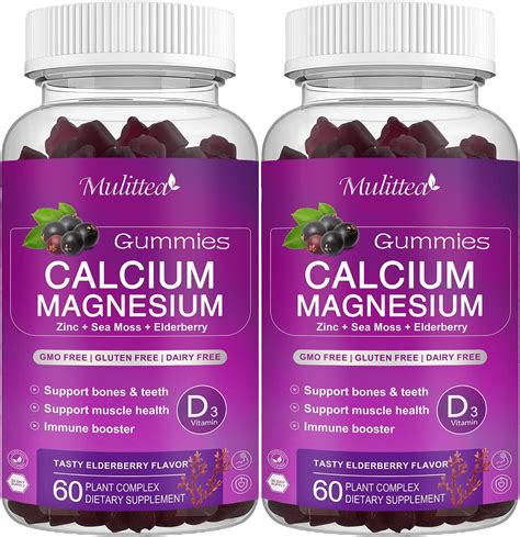 Calcium Magnesium Zinc Gummies With High Absorption Magnesium Glycinate 200mg Potassium Plant