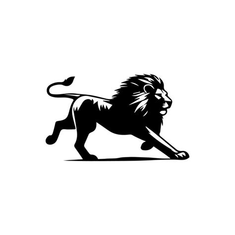 the lion logo runs black and white 45924268 Vector Art at Vecteezy