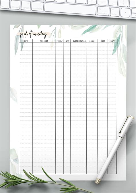 Printable stock taking sheet – Artofit