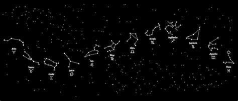 Constelaciones astrológicas de signos del zodiaco en el cielo nocturno