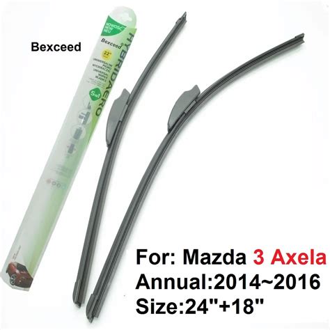 1 Pair 2418 High Quality Bexceed Of Car Windshield Flat Rubber Wiper Blade For Mazda 3