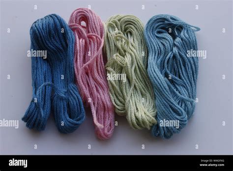 Image of different color woolen thread Stock Photo - Alamy