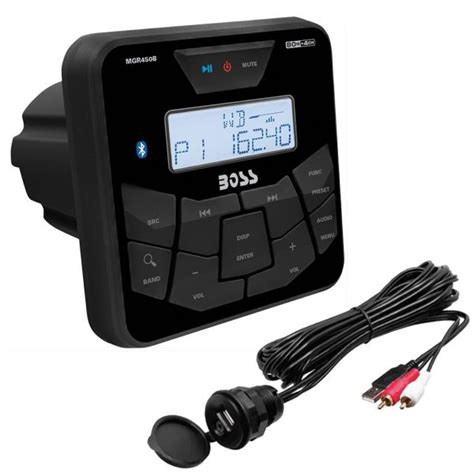 Boss Marine Mgr B Stereo Nautico Quadrato Con Cavo Usb Aux Universale