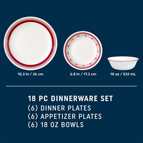 Corelle® Sadie 18 Piece Dinnerware Set Service For 6