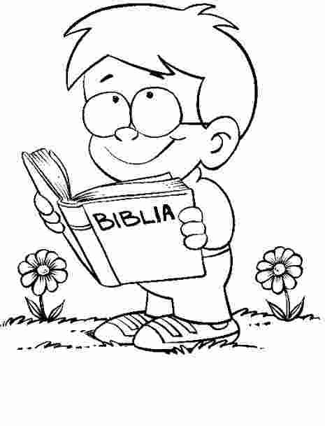 Dibujos Para Colorear De Ninos Leyendo La Biblia Colorear