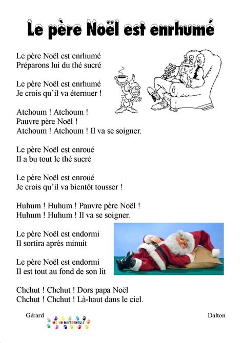 Le Pere Noel Est Enrhume Comptines Noel