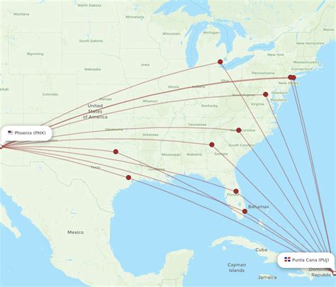 All Flight Routes From Phoenix To Punta Cana Phx To Puj Flight Routes