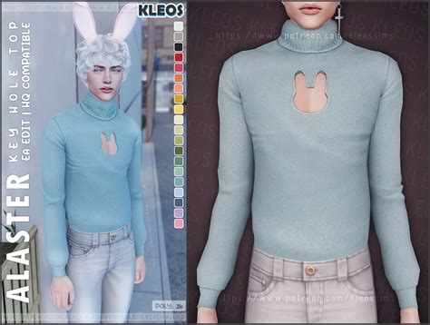 Alaster Keyhole Top Kleos Sims Sims 4 Cc Eyes Sims 4 Male Clothes