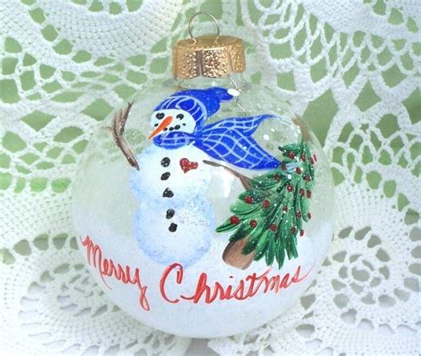 Snowman Christmas Ornament Hand Painted - Etsy