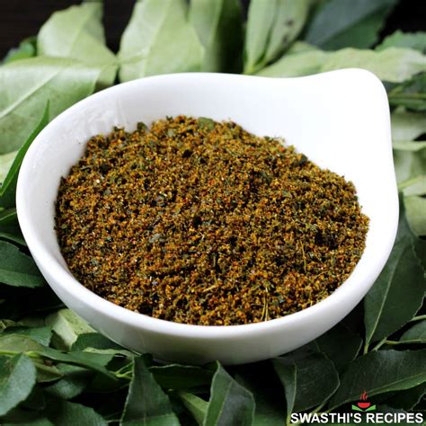 Curry Leaves Powder (Karivepaku Podi) - Swasthi's Recipes