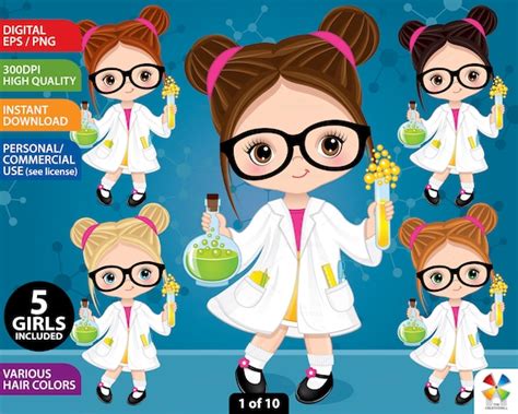 Little Scientist Clipart Vector Chemistry Student PNG - Etsy