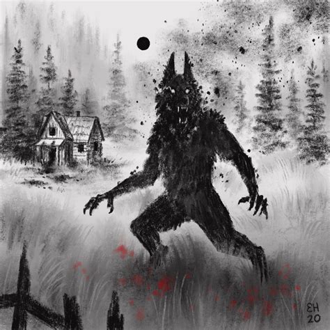 Warning 8x8 Fine Art Print Werewolf Monster Cryptid Dark - Etsy