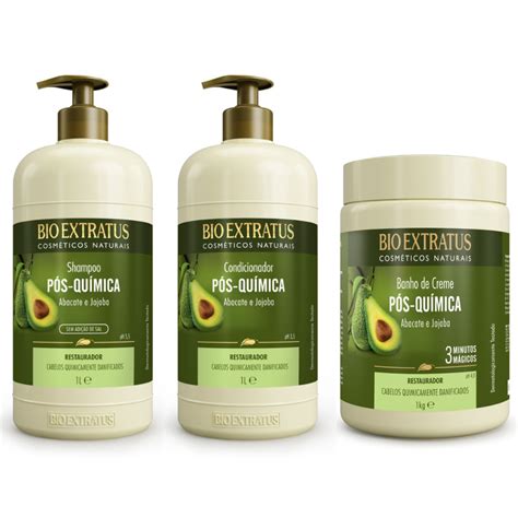 Kit P S Qu Mica Shampoo Condicionador E Banho De Creme Bio Extratus