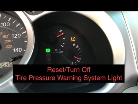 Toyota Highlander How To Turn Off The Tire Pressure Warning