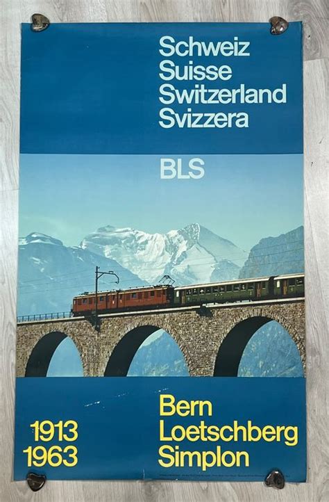 Plakat Bls Bern L Tschberg Simplon Bahn Kaufen Auf Ricardo