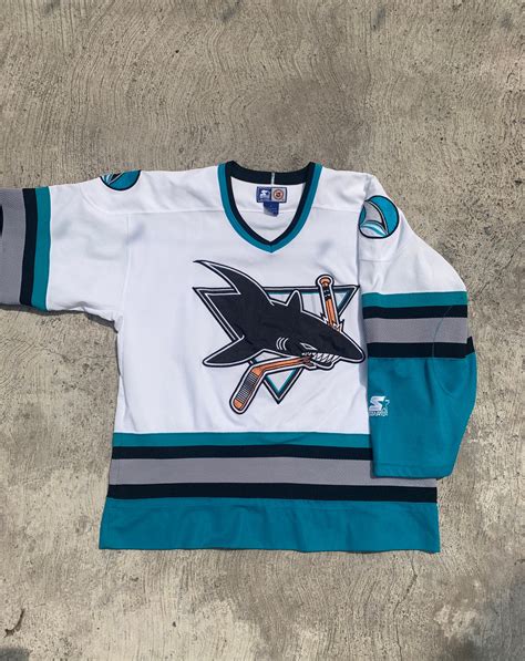 Vintage Starter San Jose Sharks Hockey Jersey Nhl S Etsy