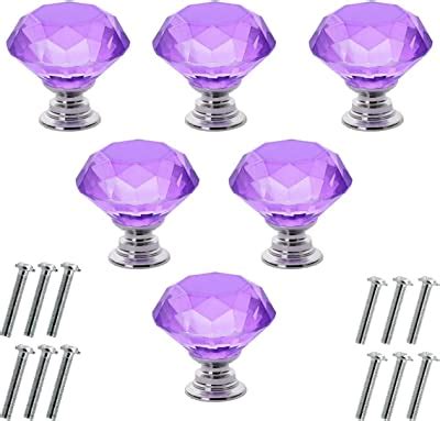 Akstore Pcs Crystal Glass Cabinet Knobs Mm Diamond Shape Drawer