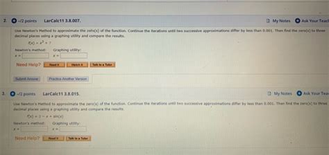 Solved 2 2 Points Larcalc11 3 8 007 My Notes Ask Your