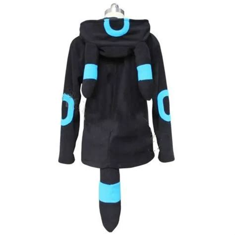 Buy Shiny Umbreon Zip Hoodie With Ears Tails Umbreon Cosplay Costume Hoody