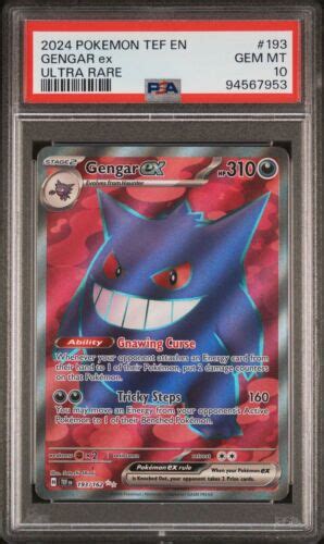 Gengar Ex Ultra Rare Full Art Temporal Forces Pok Mon Psa