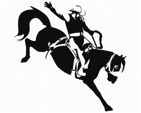 Rodeo Svg Bronc Riding Png Cowboy Dxf Clipart Eps Vector Cut File