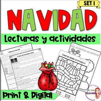 Christmas reading in Spanish -Lecturas de Navidad- writing | TPT