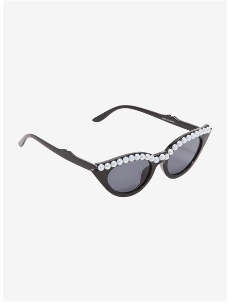 Pearl Rhinestone Cat Eye Sunglasses Hot Topic